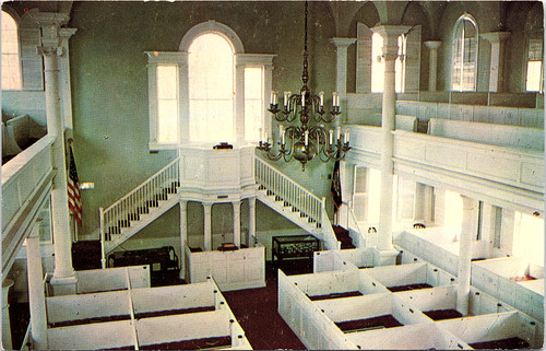 Postcard old first church - first,